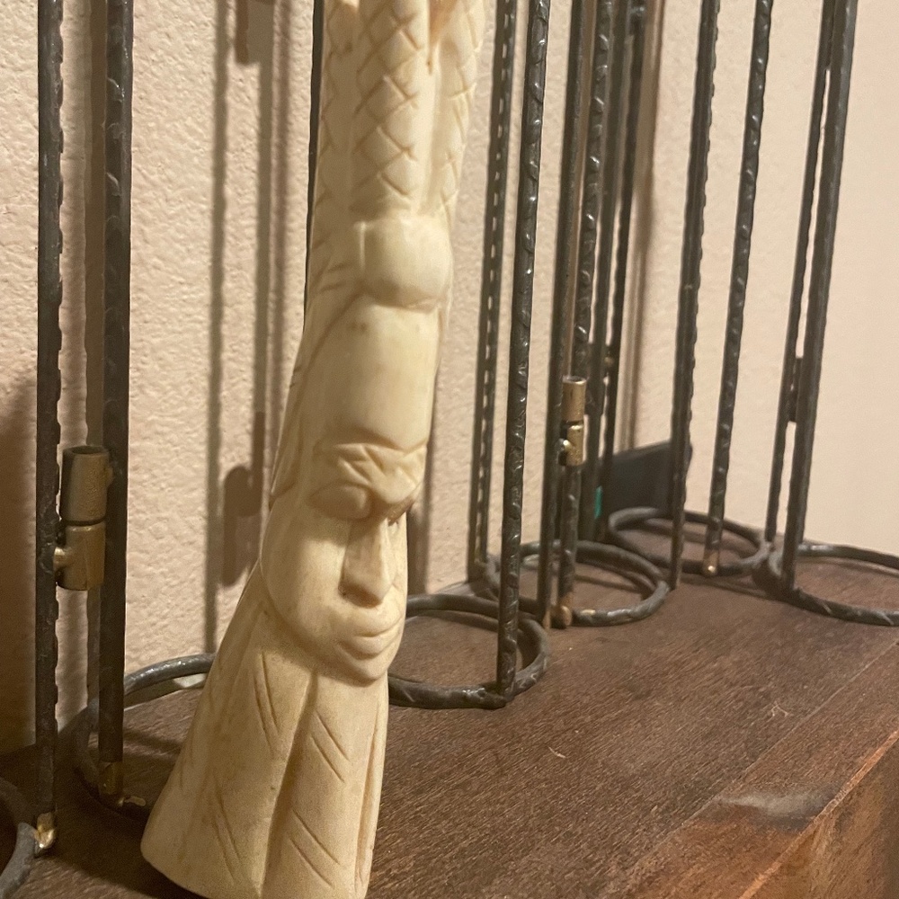 Hand-Carved Cream Decorative Art Figure - Home Accent